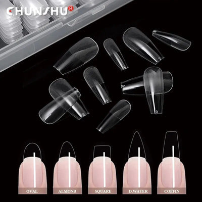 false nails semi frosted clear nail tips set 120pcs

